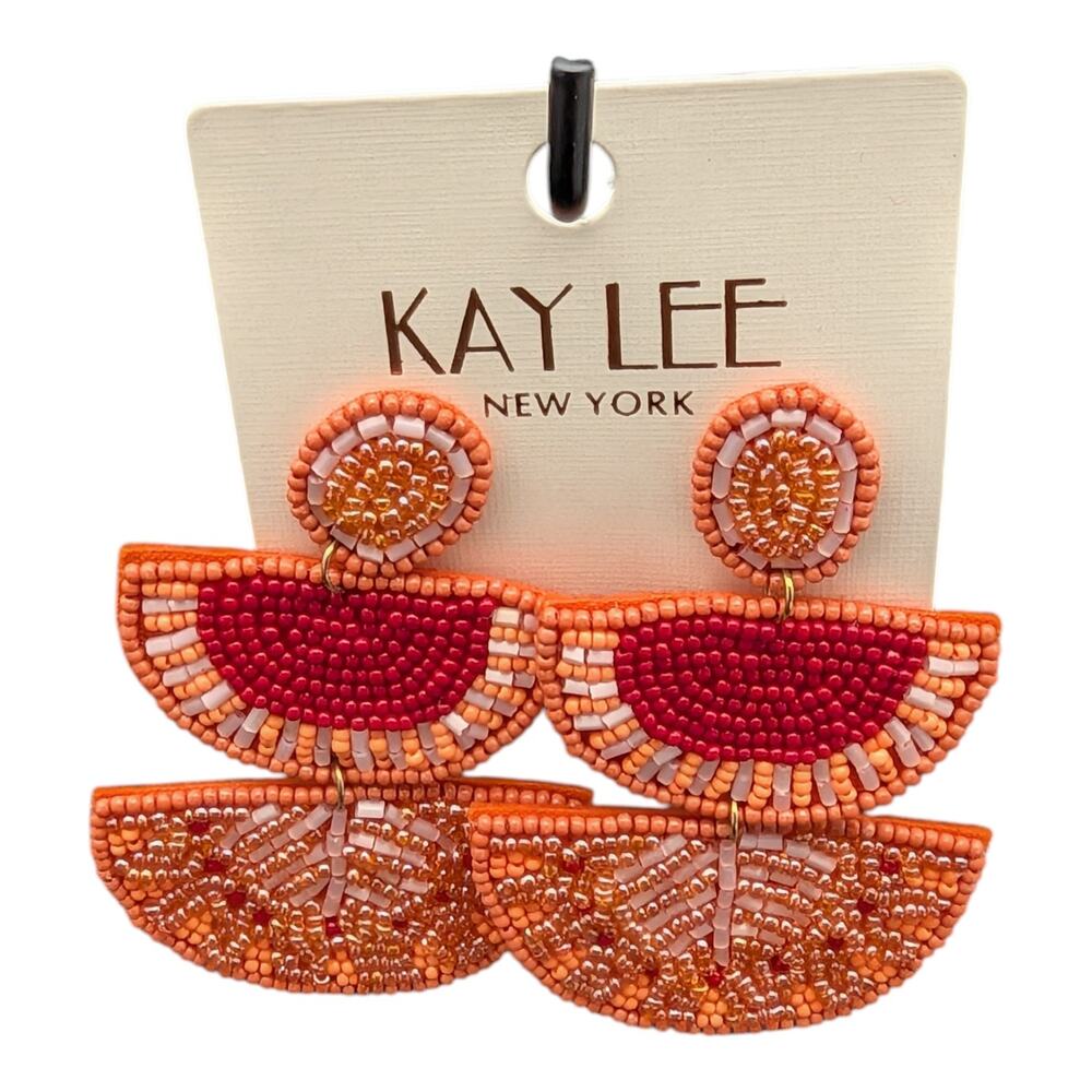 Kay Lee NY Citrus Slice Beaded Earrings